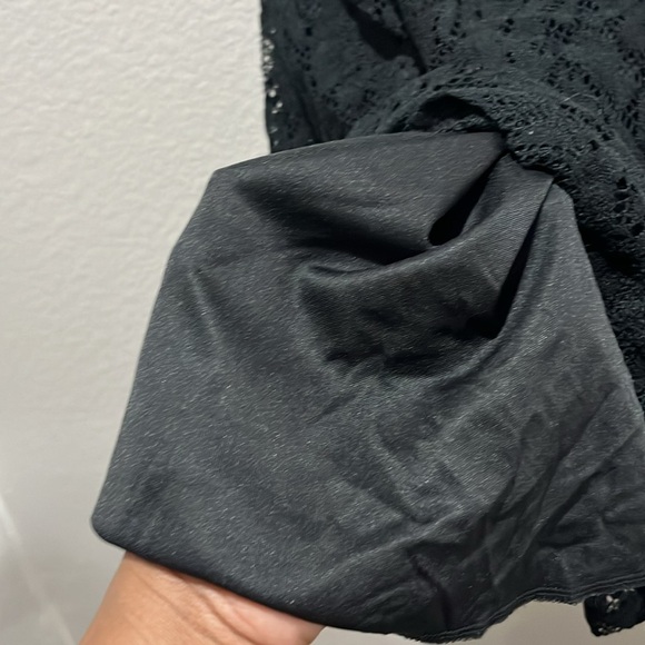 Catch My i Black Sleeveless Scoop Neck Mini Sundress Lace Flowy Party Dress Sz M - Picture 6 of 10